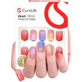 Curvlife Short Square Press On Nails Candy Colours Fake Nails Tips Design Glossy Acrylic Nails Stick On Nails Tips Glue On Nails For Women
