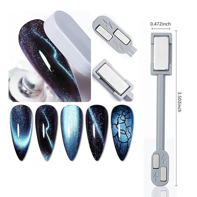 9pcs Nail Cat Eye Magnets For Nails Art Magnet For Cat Eye Gel Nail Polish Magnet Tools Nail Magnet Nails Round Square Magnet Stick Cat eye Designs Tool Magnetic Nail Art Magnets Tool