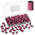Makartt Sanding Bands for Nail Drill - 100 Pcs Nail File Sanding Bands for Drill Bits #180 Medium Grits for Acrylic Nails Gel Removing and Shaping, Upgrade Thicker Durable Sanding Drill Bit, Pink