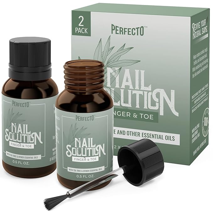 Perfecto Toenail Treatment with Tea Tree Oil - Fingernail and Toe Nail Treatment Extra Strength - Nail Repair Foot Nail Treatment - Renews Foot, Yellow & Cracked Nails