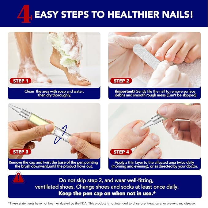 Nail Fungus Pen, 4-Pack Toenail Fungus Pen, Natural Plant Extracts Nail Repair Pen For Damaged, Broken & Thick Nails Toenails