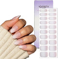 Semi Cured Gel Nail Strips – Real Gel Nail Polish Wraps for Brittle Nails | Waterproof Long Lasting Easy Peel-Off Removal | Hema-Free | 20-Piece Pink Ombre Salon Kit with File & Stick