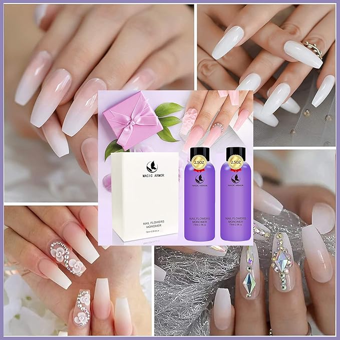 Acrylic Liquid Monomer - 150ml Professional Acrylic Monomer for Nail System Kit, Quick-Dry for Nail Extensions