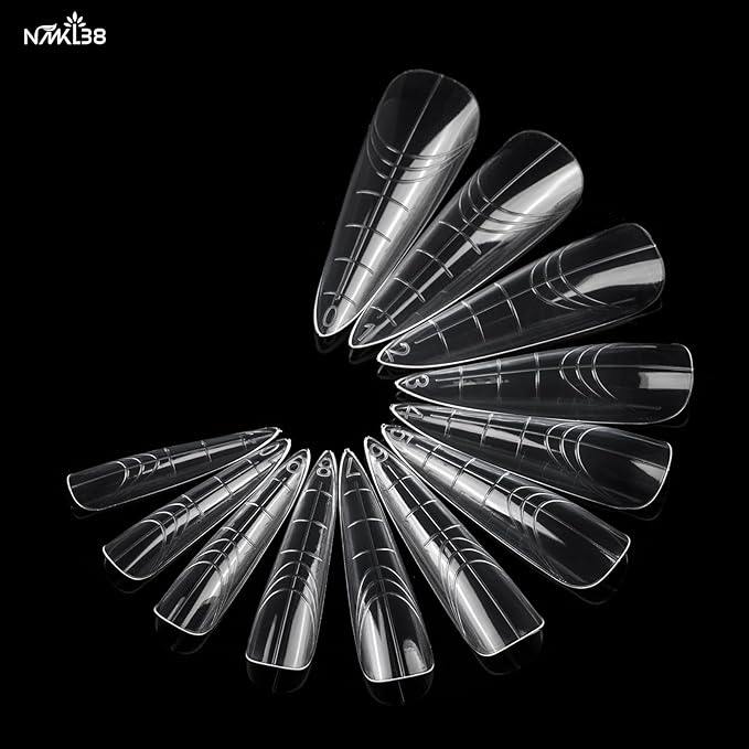 NMKL38 120PCS Dual Nail Forms 12 Sizes Extension Poly Nail Gel Full Cover Nail Molds