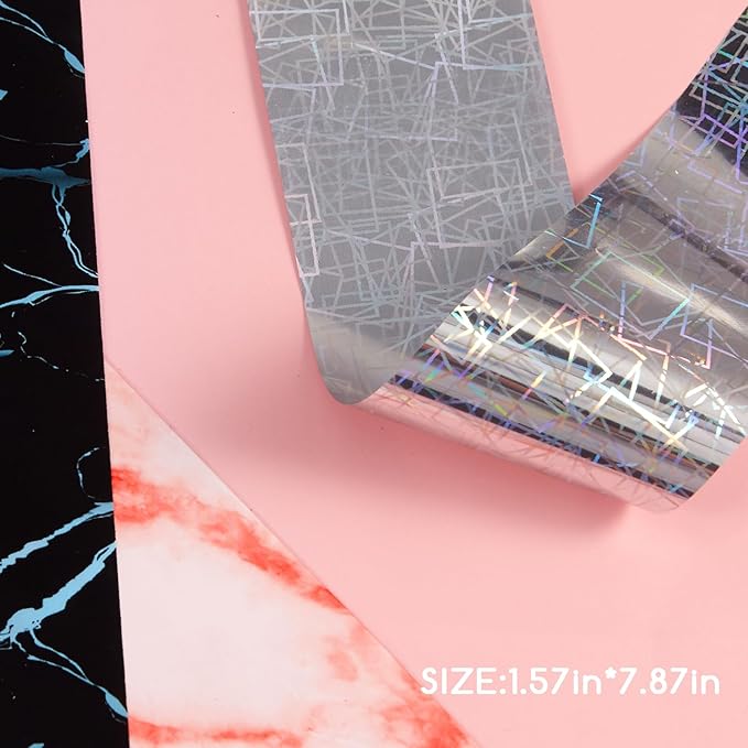 300 Sheets Nail Foils Transfer Nail Art Foil Stickers Holographic Solid Colors Aurora Gradients Nail Sheets Bright Color Transfer Sticker for Nails Decoration