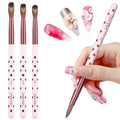 SAVILAND 3PCS Acrylic Nail Brush Set: Size 8/10/14 Kolinsky Acrylic Brush Professional Nail Brushes for Acrylics Powder, 3D Carving & Nails Extensions, Pink Manicure Tool for DIY Home Salon