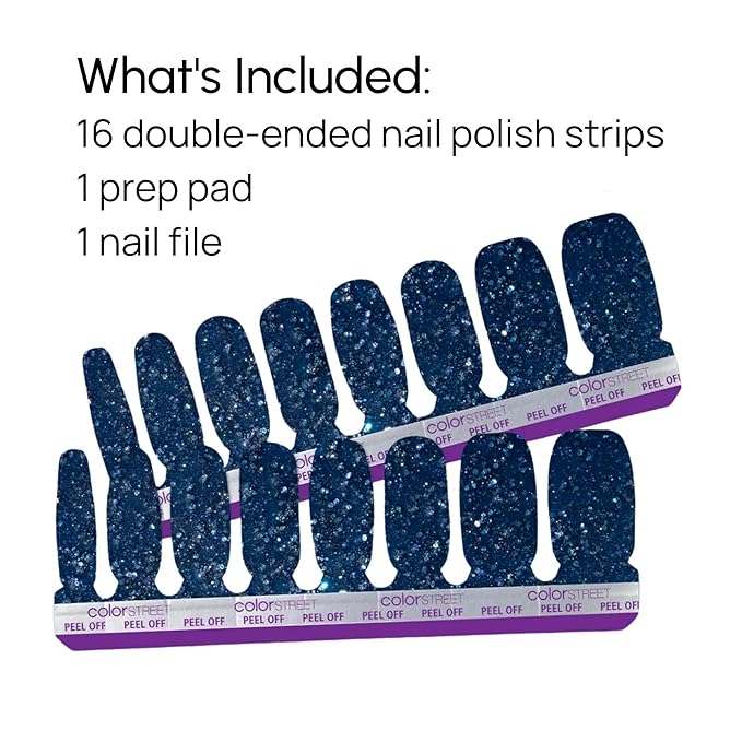Color Street Oceans Apart Glitter Nail Strips