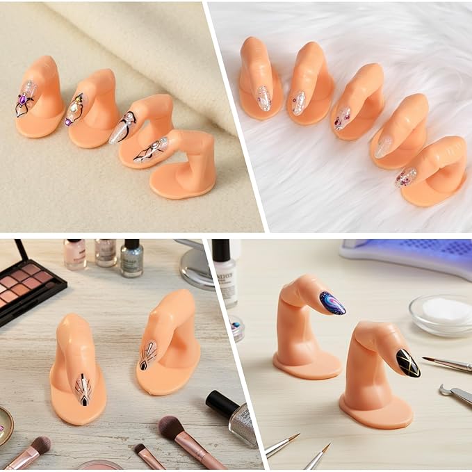 100 Pcs Practice Fingers, DIY Nail Art Training Fingers, Nail Decoration Training Fingers for Nail Art Beginners, Lovers and Salon Artists
