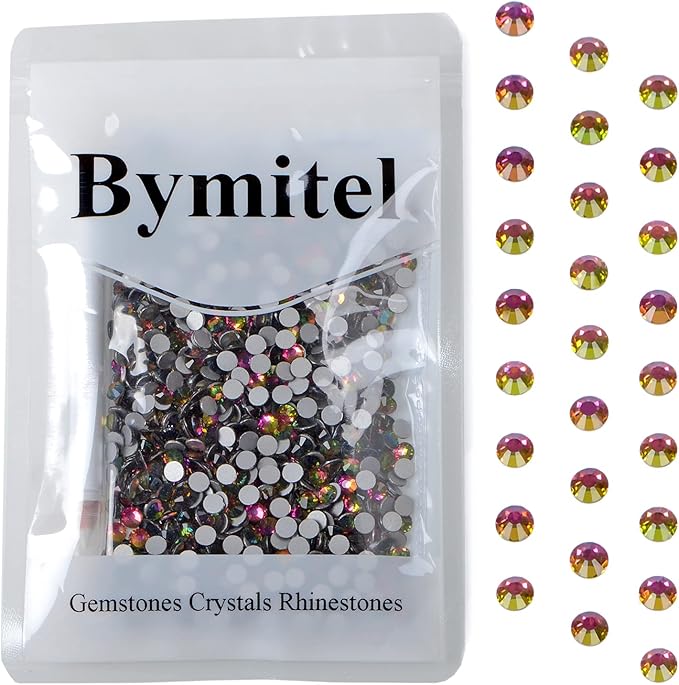 1440PCS Art Nail Rhinestones Non Hotfix Glue Fix Round Crystals Glass Flatback for DIY Jewelry Making with one Picking Pen (ss20 1440pcs, Vitrail Medium)