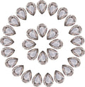 MECCANIXITY 48 Pcs 3D Teardrop Rhinestones Diamond Nail Charm Crystal Pointback K9 Glass Rhinestones Crystal Gems for Jewelry Making, Craft, 10x14mm, Dark Gray