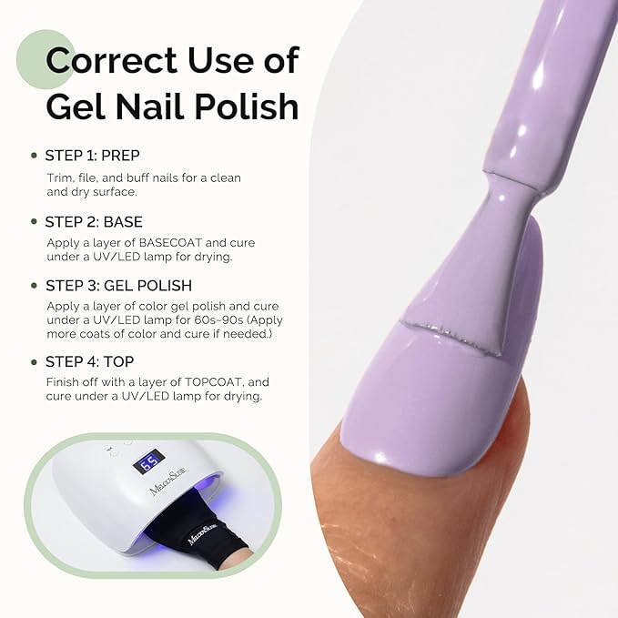 MelodySusie Hema Free Gel Nail Polish, 0.5 Fl Oz Thick Light Lavender Purple Gel Polish, Non-Toxic, Long Lasting, Soak Off UV Nail Polish, Manicure Nail Design Salon DIY Nail Art at Home K0798