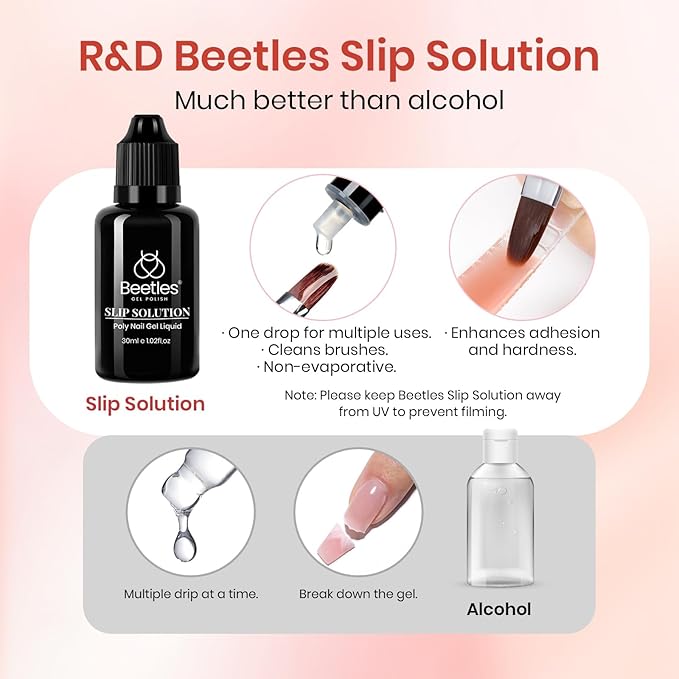 Beetles Poly Nail Gel 30g 6 Colors Murmur Gauze Builder Nail Extension Enhancement Gel for Beginner & Professional Long-Lasting and Easy to Use Supplies Gift for Women Girls