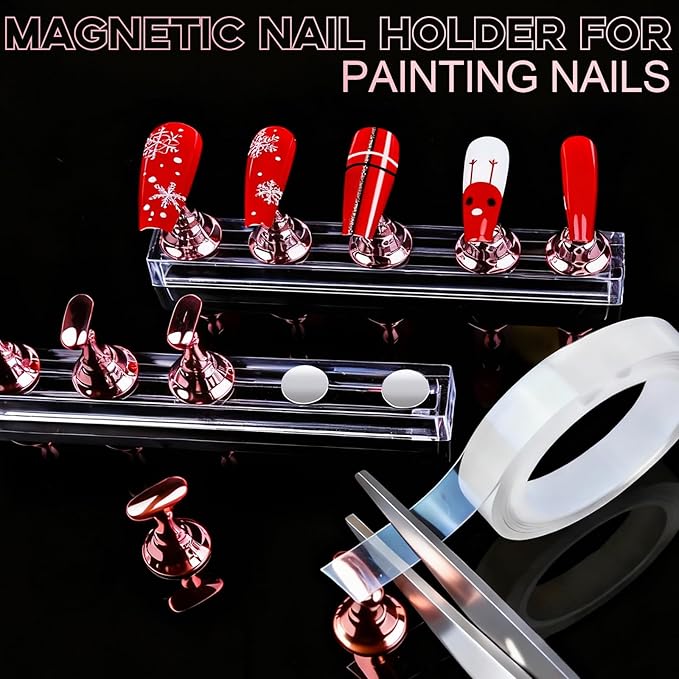 Teenitor Acrylic Nail Kit with Clear Coffin Nail Tips, Nail Charms and Gems, Nail Stickers, Nail Art Brushes, Nail Dotting Tools, Nail Stand, Press On Nails Kit for DIY Nail Art