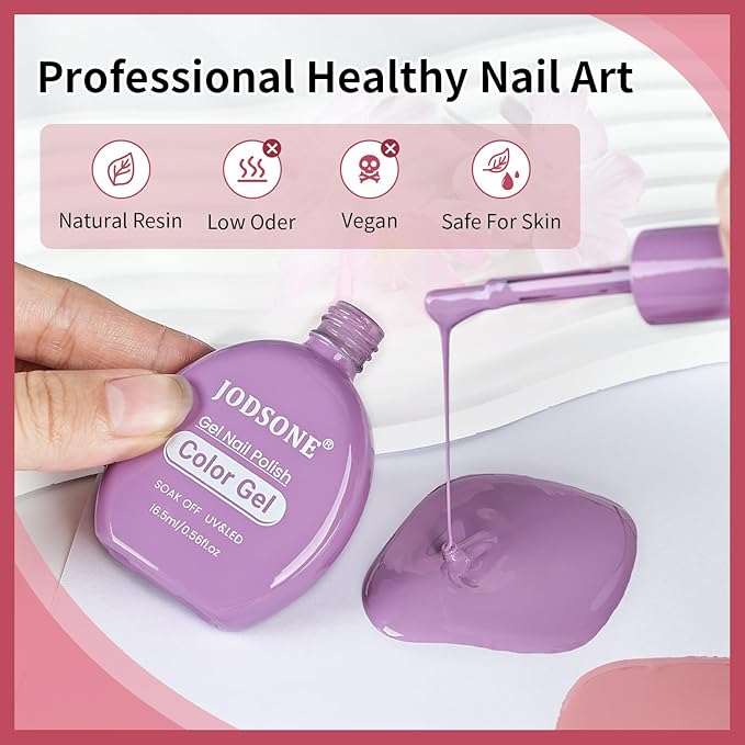JODSONE 30 Colors Gel Nail Polish Set Same Color Same Bottles 6 PCS of Functional Gel Polish