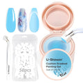 Cushion Gradient Painting Gel, Ombre Nails Aura Nails Full Coverage Precise Control of Each Dip 100pcs Spong & Tweezers Matte Effect Non-Wipe Long Lasting Soak Off UV LED(b)
