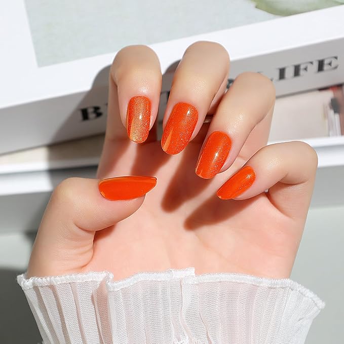 Luxbon Short Rounded Soft Gel Press On Nails with No-Cure Nail Glue and Tool Kit – Glue On Nail Tips 25-30pcs Full Size Set, Reusable Acrylic Fake Nails for Women, Salon Look at Home, Red