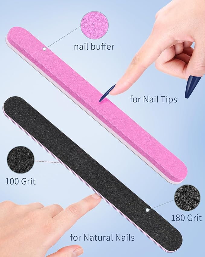 MORGLES 240 Pcs Half Cover Coffin Nail Tips Clear Acrylic Extra Long False Nail Tips with Glue, Clipper, Files and Cuticle Fork for Salons and Home DIY