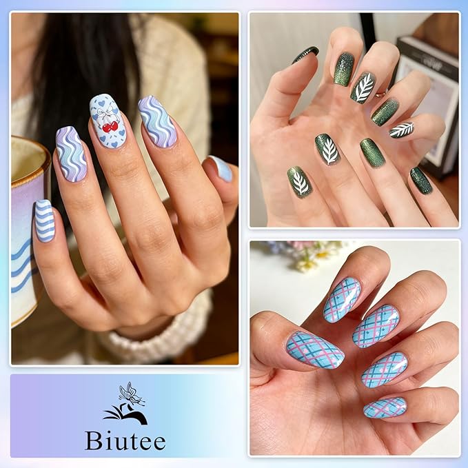 Biutee 10PCS Nail Art Stamping Plates Set Nail Stamper Kit with Nail Stamper Scraper and Storage Bag, Nail Stamp Plate Butterfly Starry Sky Flower Bowknot Design Nail Stamping Kit