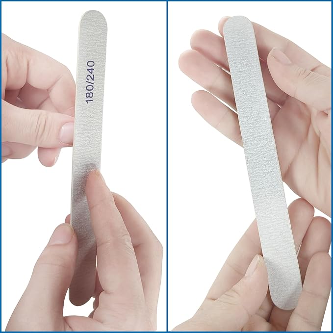 Nail File (50 Packs), Emery Boards for Nails 180/240 Grit Nail Files for Natural Nails Wood Double Sided Emory Fingernail Files Professional Reusable Manicure Pedicure limas para uñas