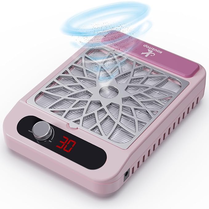 Nail Dust Collector for Nail Techs,Compact & Quiet Vacuum Fan Dust Collector with Reusable Filter, Powerful Dust Suction Machine,Nail Tech Must Haves for Gel Polish,Pedicures,Salon & Home Use