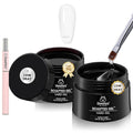 Beetles Low Heat Hard Gel Kit,Mint Sheer 2 Pcs Nail Extension Sculpting Apex Building for Salon Professionals,Clear Builder Nail Gel,UV & LED Lamp Needed