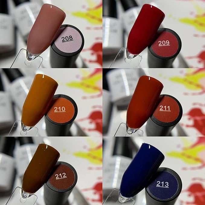 AIMEILI Soak Off U V LED Hema Free Fall Gel Nail Polish Set for Halloween Nail Art Gifts, Cruelty Free, Vegan, Wine Brown Neutral Gel Nail Polish Set Of 12pcs - Kit Set 4