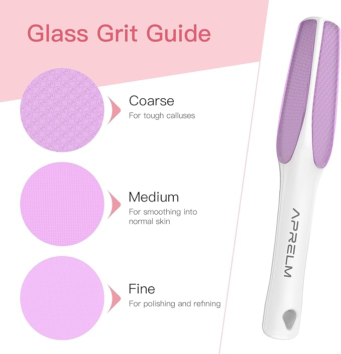 3-Sided Nano Glass Foot Callus Remover, Professional 3-in-1(Coarse, Medium, Fine) Foot File, Pedicure Tools for Feet Hard Skin Smooth Polishing (Pink)