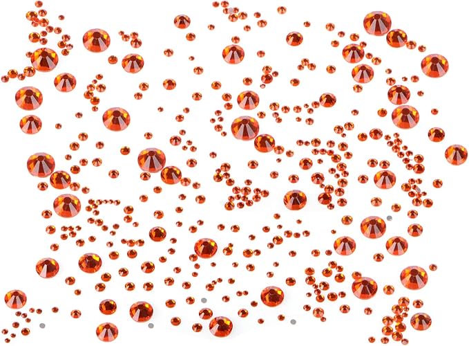 Bymitel 5000 Pieces 6 Mixed Sizes Glue Fix on Glass Rhinestones Round Crystal Gems Flatback for DIY Jewelry Making with one Picking Pen(6-Sizes 5000PCS, Hyacinth)