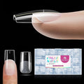 UNA GELLA Square Nail Tips X-Soft Thicker Flexible Gel Nails 330PCS Pre-etched Square Nail Tips Press on Full Cover Acrylic Fake Nails Strength Clear Nails for Nail Extensions DIY Salon 15 Sizes