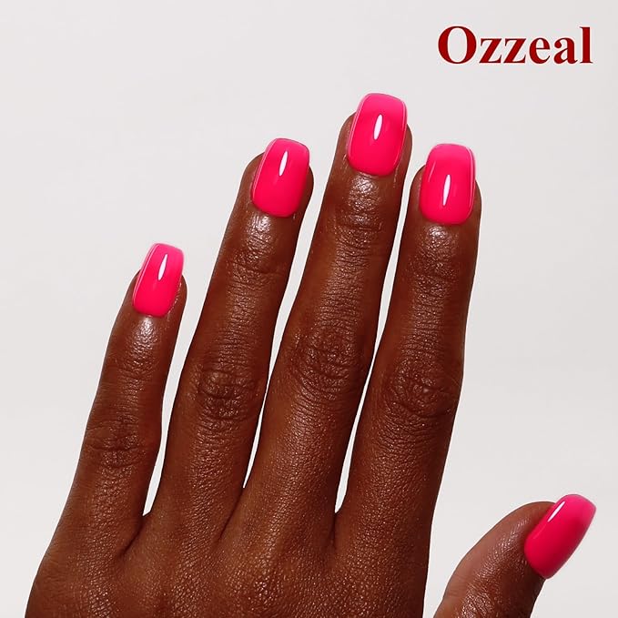 Neon Gel Polish, 0.5 Fl Oz Hot Pink Gel Nail Polish Neon Pink Spring Summer Soak Off LED UV Gel Nail Polish Starter Manicure Salon DIY Nail Gel Polish