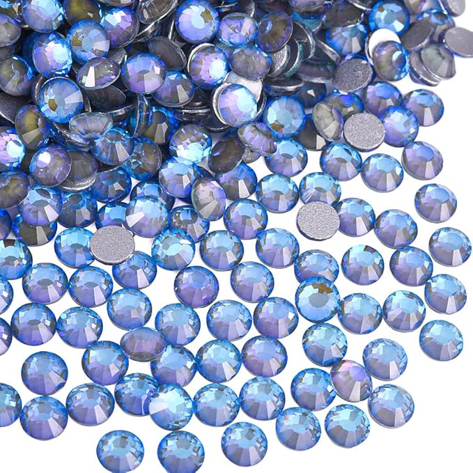 Blinginbox Rhinestones for Crafting,Flatback Rhinestones Glass Gems Stones Round Gemstones Non-Hotfix Crystal for Crafts Nail Decoration,Galaxy Sky Crystal(2.7-2.9mm) SS10/1440pcs