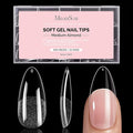MelodySusie Medium Almond X Nail Tips - 300Pcs 15 Sizes Clear Acrylic, Half Matte Full Cover Press on Nails for DIY Extension&Salon Use, Pre-Shaped for Long-Lasting Manicure