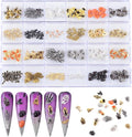 Halloween Nail Charms - 24 Styles/Box Metallic Nail Studs & Rhinestones DIY Decorations