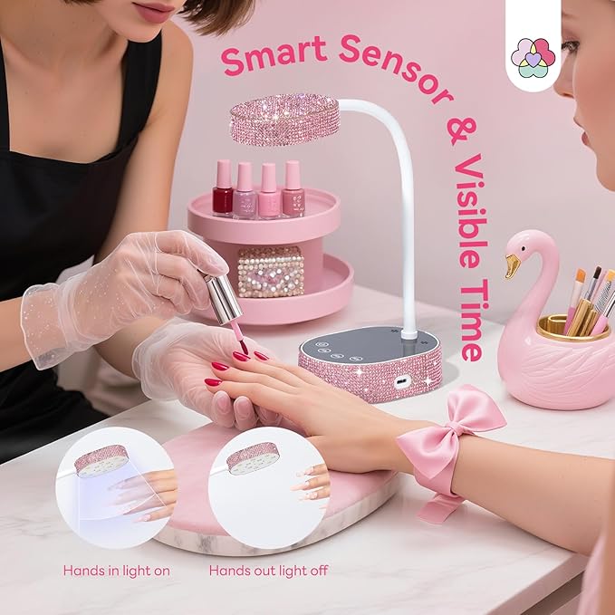 SAVILAND 36W UV Nail Lamp: 5S Fast Curing UV Light for Gel Nails Intelligent Sensor LED Nail Flash Cure Light & 3 Timing Modes 7 Hours Endurance Flash Cure Lamp 360° Flexible UV Light for Gel Polish