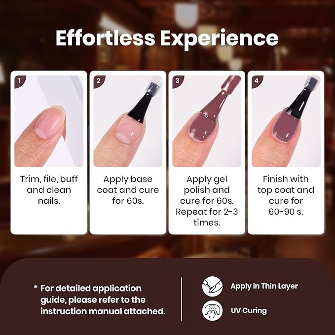 Beetles Gel Nail Polish Set Manhattan Collection 20 Colors Burgundy Red Brown Gold Champagne Glitter Gel Polish Soak Off UV Glossy & Matte Top Base Coat Home Salon Diy Gifts for Women