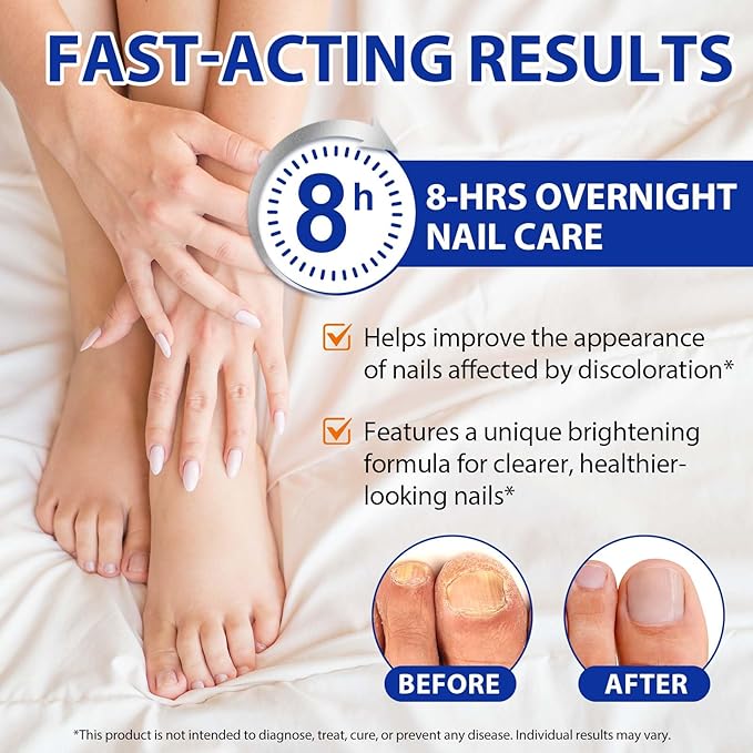Extra Strength Toenail Treatment - 64 Pcs Nighttime Nail Patches, Overnight Toe Nail Treatments for Damaged Nails Foot Nails Repair and Care, 8-Hour Restores Healthy Appearance