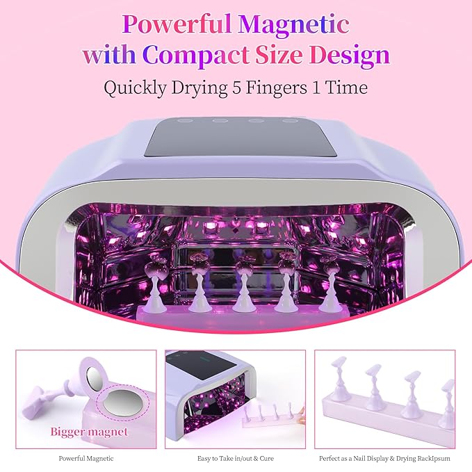 ANGNYA Nail Stand for Press Ons，3 Set Nail Holder for Painting Nails with 200PCS Nail Sticky Tabs Powerful Magnetic Fake Nail Stands for Nail Holder Nail Display Press on Home DIY Salon Supplies