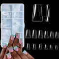 504Pcs Clear Duck Nail Tips Full Cover Duck Nails Tips Press Ons - 12 Sizes Acrylic Gel DIY Nail Extensions for Salon-Worthy Duck Shaped Manicures & Nail Art with Box