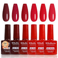 TPO Free Gel Nail Polish Set，6pcs 10ml Red Popular Dark Red Light Red Burgundy Colors Long-lasting Soak off LED/UV Light Suit Give it to Women as a Gift for Daily Life at Home (119-A)