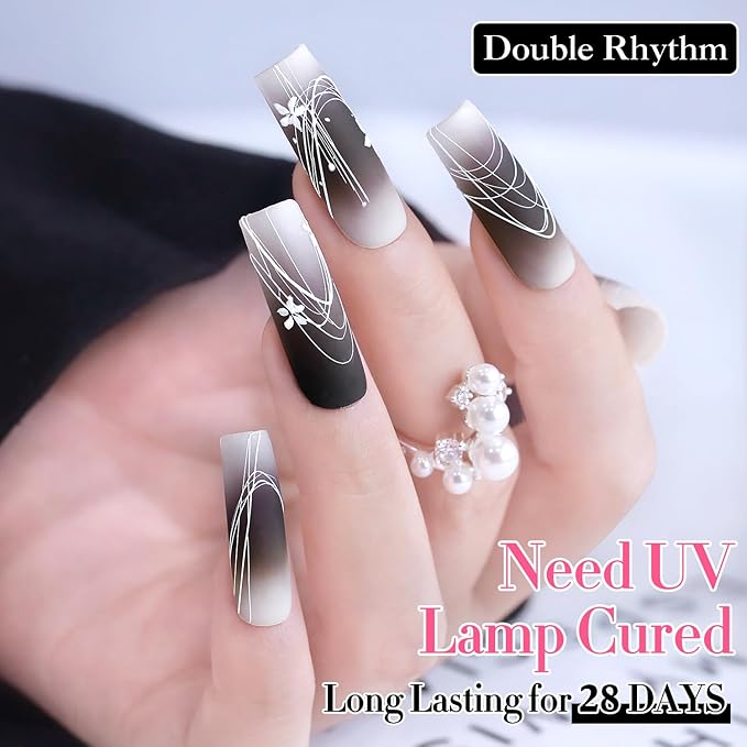 Double Rhythm 3D Nail Gel Solid Sculpting Gel for Nail Art Non-Sticky Hard Gel for Building Carving Molding Nail Extension Soak Off UV/LED Salon Home DIY 0.5 Oz(Spider White)