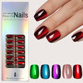 150Pcs Cat Eye Press on Nails Short Square Fake Nails 5 Color Glitter Glossy Glue On Nails Full Cover Shiny Acrylic False Nail Tips Kit for Women DIY Nail Art Manicure 15 Size