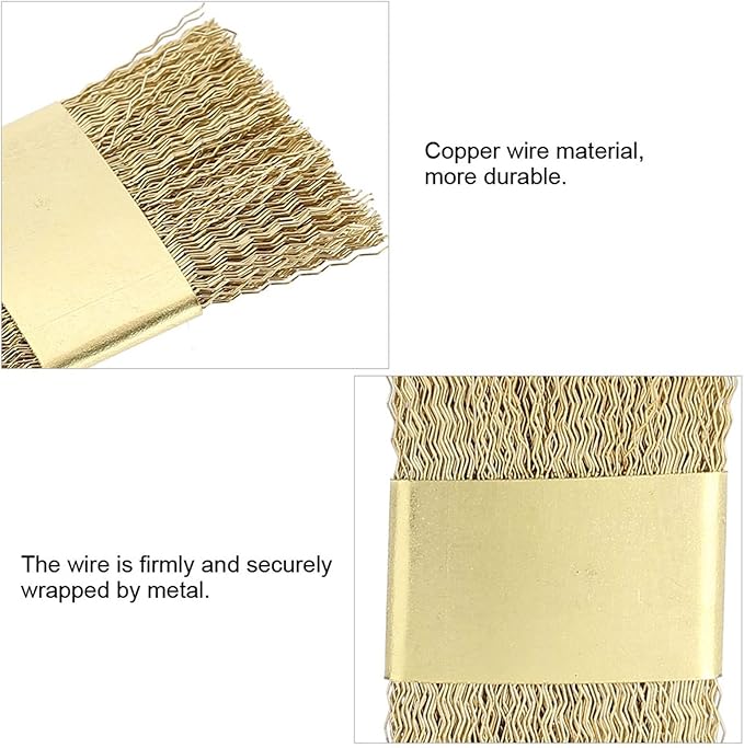 Nail Art Bits Cleaning Brush, Cleaning Brush, Drill Bits Cleaning Brush, Golden Color Copper Wire Drill Cleaner Brush Manicure Accessories, Manicure Accessories Tools for Salon and Home Use