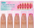 Misssix French Gel Nail Tips, 160Pcs Pink French Tip Press on Nails Short Square, No Need to File Tips Pre-lasting, Fake Nails for Nail Art DIY 16 Sizes