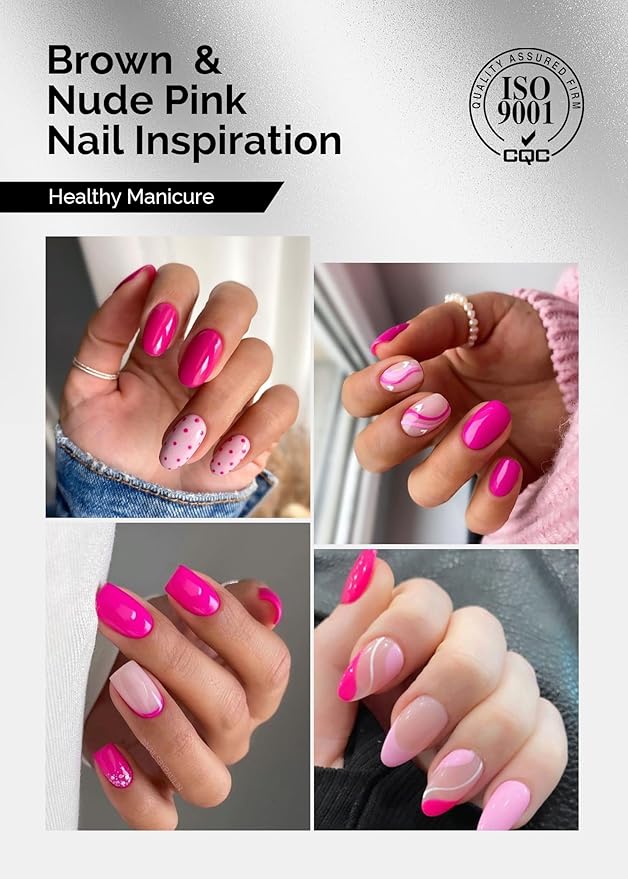 MelodySusie Thick Gel Polish Kit- 2 Pcs 15ml Neon Pink & Macaron Pink Colors Polish Set Gift for Women Nail Art Manicure Salon Diy at Home Christmas Gift-027+012