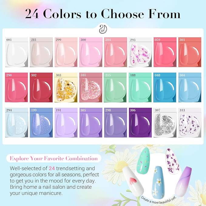 AZUREBEAUTY Dip Powder Nail Kit with Electric Nail Drill 24 Colors Pink Pastel Blue Purple Nails Starter Kit with Dip Liquids Base Top Coat Activator Portable Manicure French Nail Art Essential Set