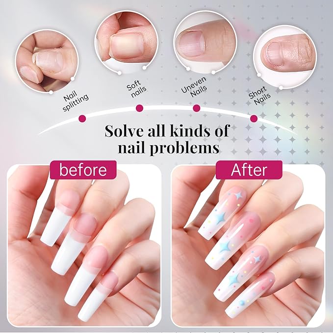 krofaue 500PCS False Nails Tips Lady French Style Acrylic Artificial Tip Manicure Half Cover with Box of 10 Sizes for Nail Tips Art Salons and Home DIY (White)