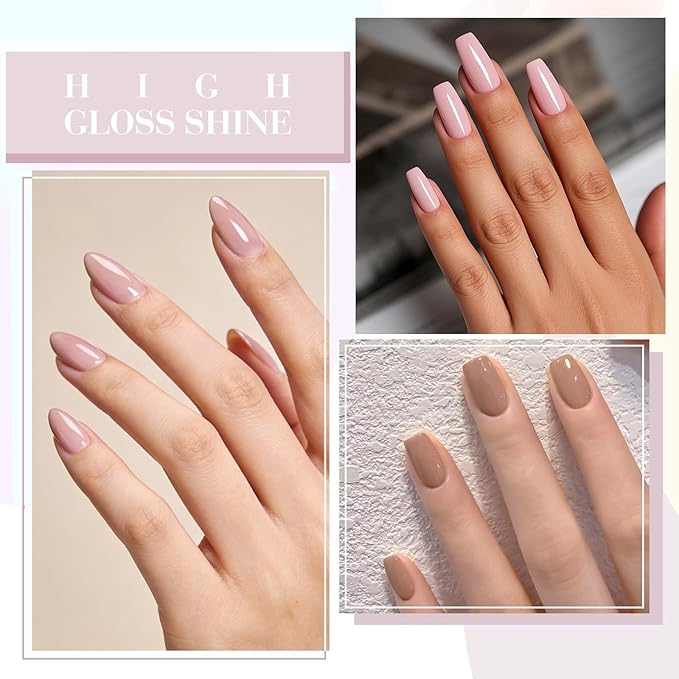 CANNI 6 Colors 9 ML Hema-Free Nude Pink Gel Nail Polish Set, Light Pink Nude Soft Pale Baby Pink Gel Polish Set, Soak Off LED Nail Manicure Kit DIY at Home Salon Gifts