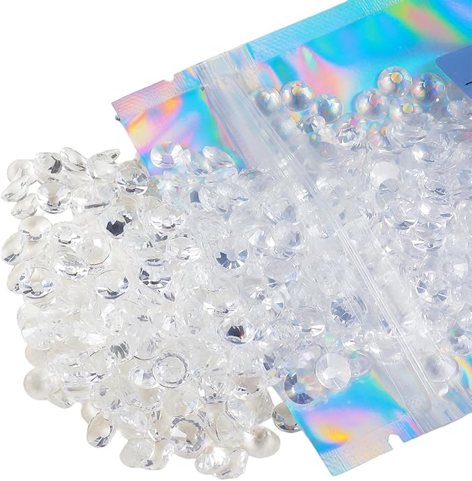 Genie Crystal ss30 Clear unfolid Glass Rhinestones,576 Pcs 6.3mm Flatback Rhinestone Gems Diamond Stones for DIY Crafts, Tumblers,Mug, Makeup, Dress, Shoes