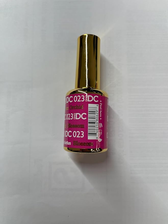 DND DC Gel Polish Set, Purple Collection, UV/LED Gel Polish and Air Dry Nail Lacquer, Matching Chip-Free Polish Duo, 023 Blossom Orchid, 0.5 Fl Oz