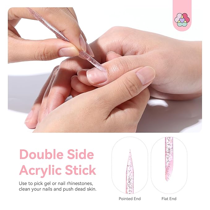 SAVILAND 20PCS Press on Nail Kit: Press On Nail Packaging with Nail File Glue Prep Pads Adhesive Tabs Acrylic Sticks Instruction Cards Pink Bags Nail Prep Application Supplies Manicure Disposable Kit